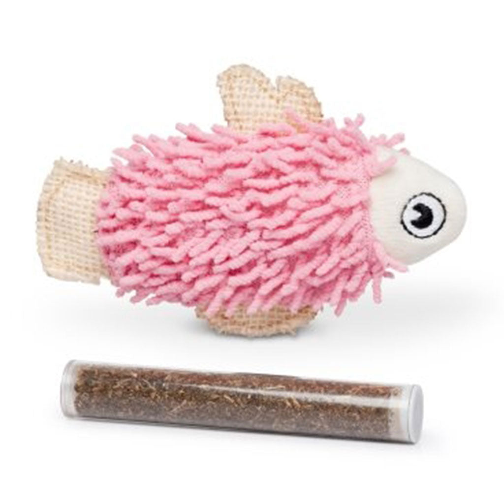 Budz Pink Fish Cat Toy With Catnip Pocket & 1 Tube 4.5 – PET