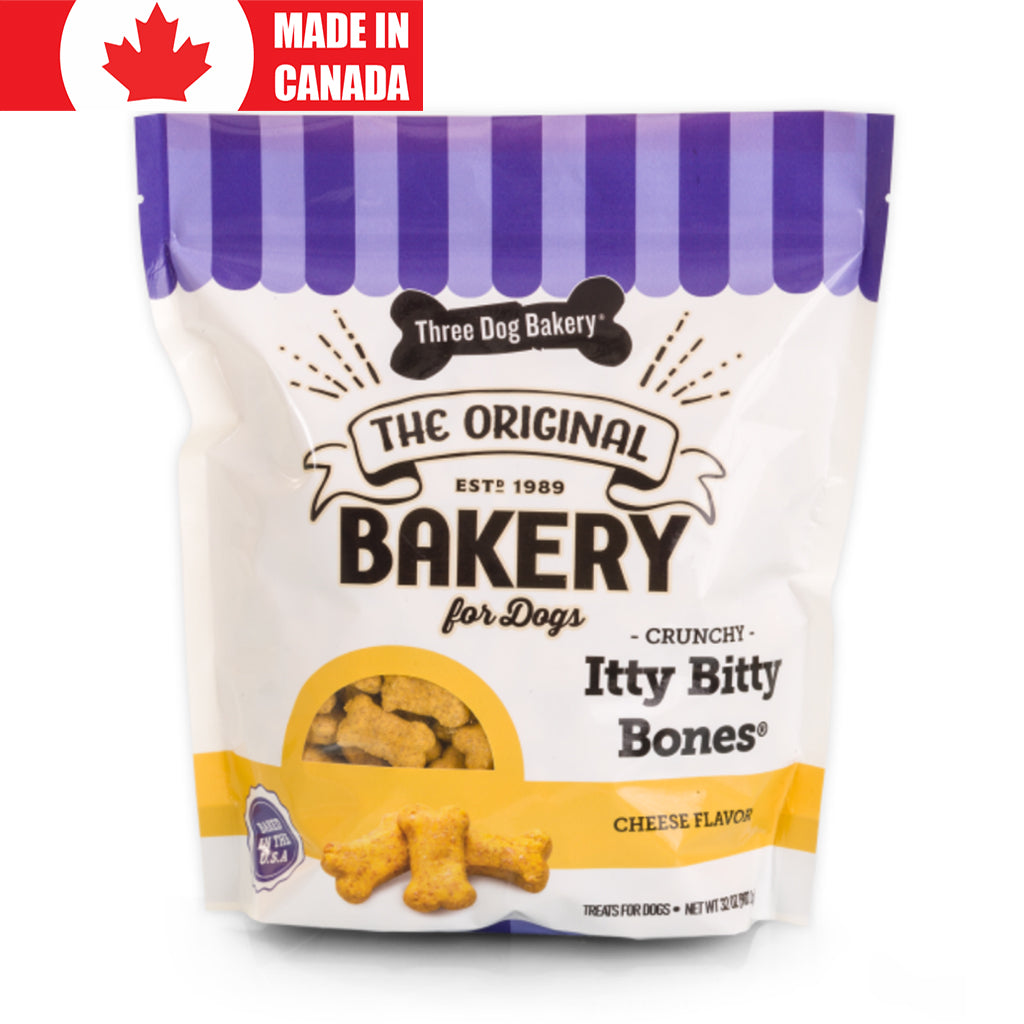 Three Dog Bakery Bakery Crunchy Itty Bitty Bones w Cheese PET PANTRY